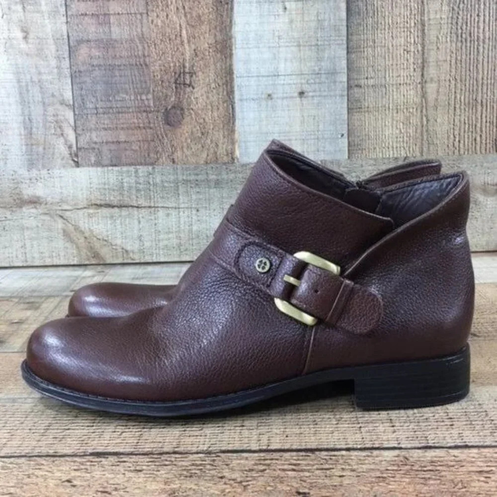 Naturalizer Jarrett Ankle Bootie Womens 7.5M Bridle Brown Vintage Leather
